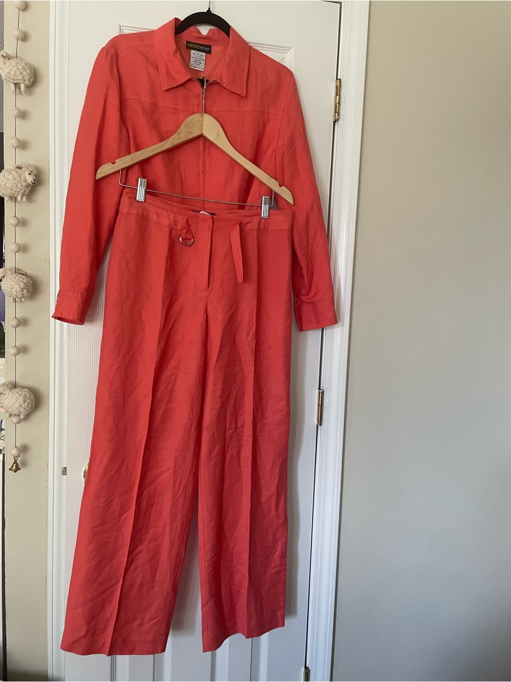 Metrostyle Coral Wide-Leg dress pant with jacket 2pc set